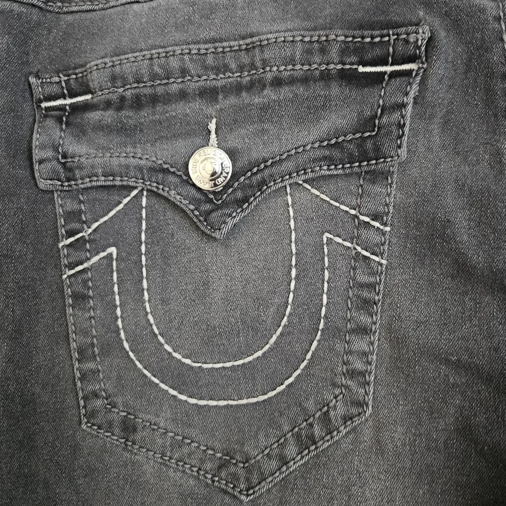 True Religion Ricky Relaxed Straight Gray Mens Jeans Sz 36x34‎ NWOT